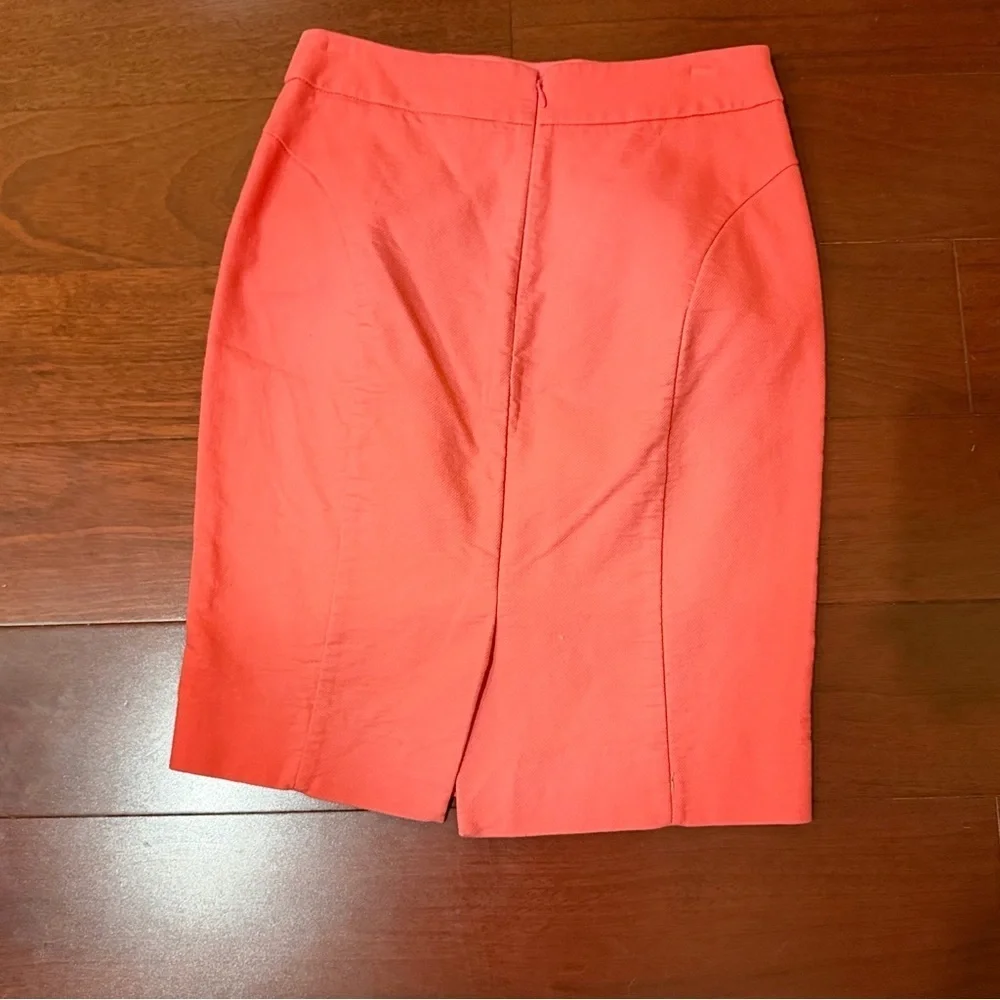 J. Crew The Pencil Skirt Coral Orange Cotton Size 0